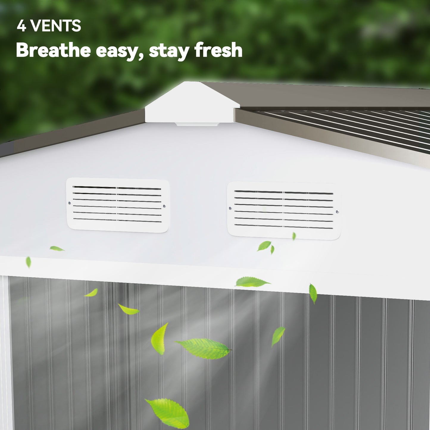 Metal 9 x 6FT Bike Shed, Mobility Scooter Shed House with Foundation Kit, Ventilation, Silver