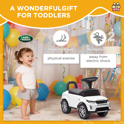 Land Rover Licensed Toddler Ride on Car with Horn, Engine Sounds, Under-Seat Storage, for 18-36 Months, White