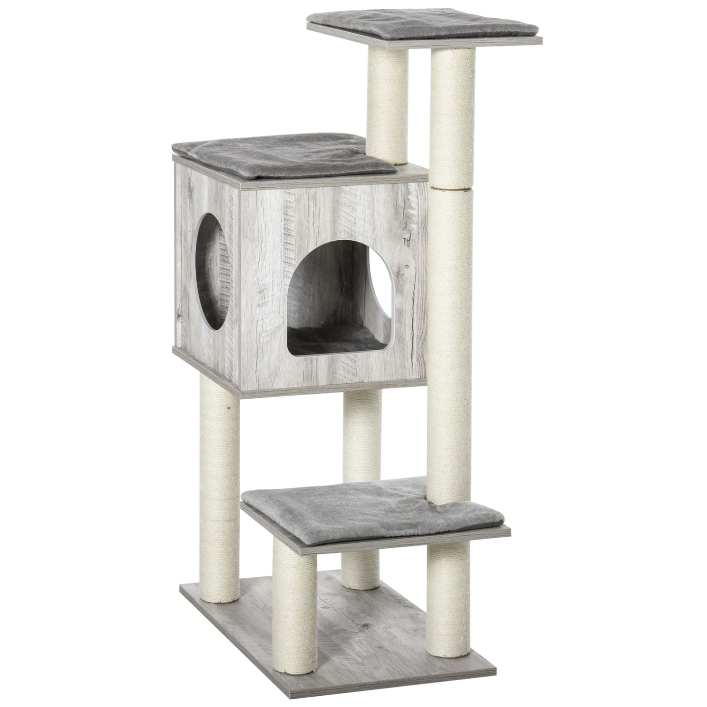 Cat Tree for Indoor Large Cats 113cm Kitten Tower Condo Jute Scratching Post Kitten Play House Activity Center Furniture