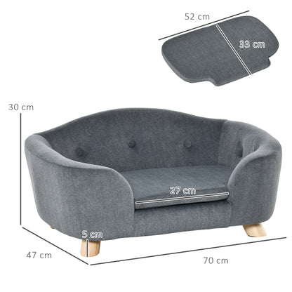 Dog Sofa Bed Pet Chair Couch with Water Resistant Fabric, Kitten Lounge with Soft Cushion, Wooden Frame for Mini Size Dogs
