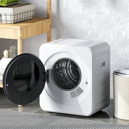 Vented Tumble Dryer, 4 kg Front Tumble Dryer with Stainless Steel Tub, 800W Compact Freestanding, White