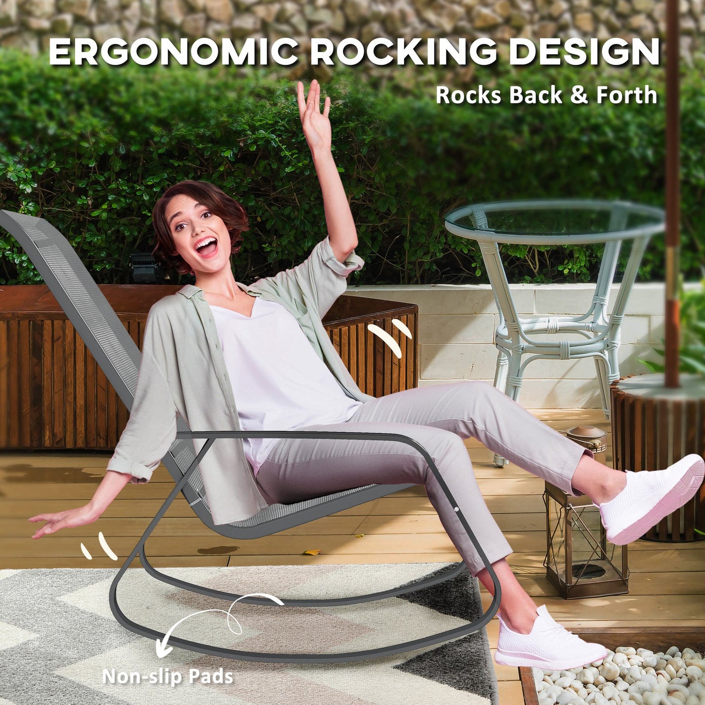 Rocking Garden Chair - Grey