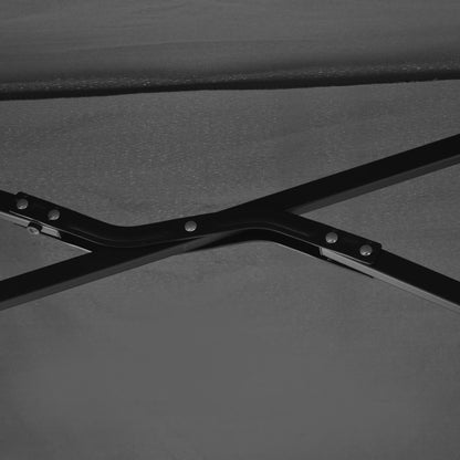 2m Half Parasol Market Umbrella Garden Balcony Parasol with Crank Handle, Base, Double-Sided Canopy, Black