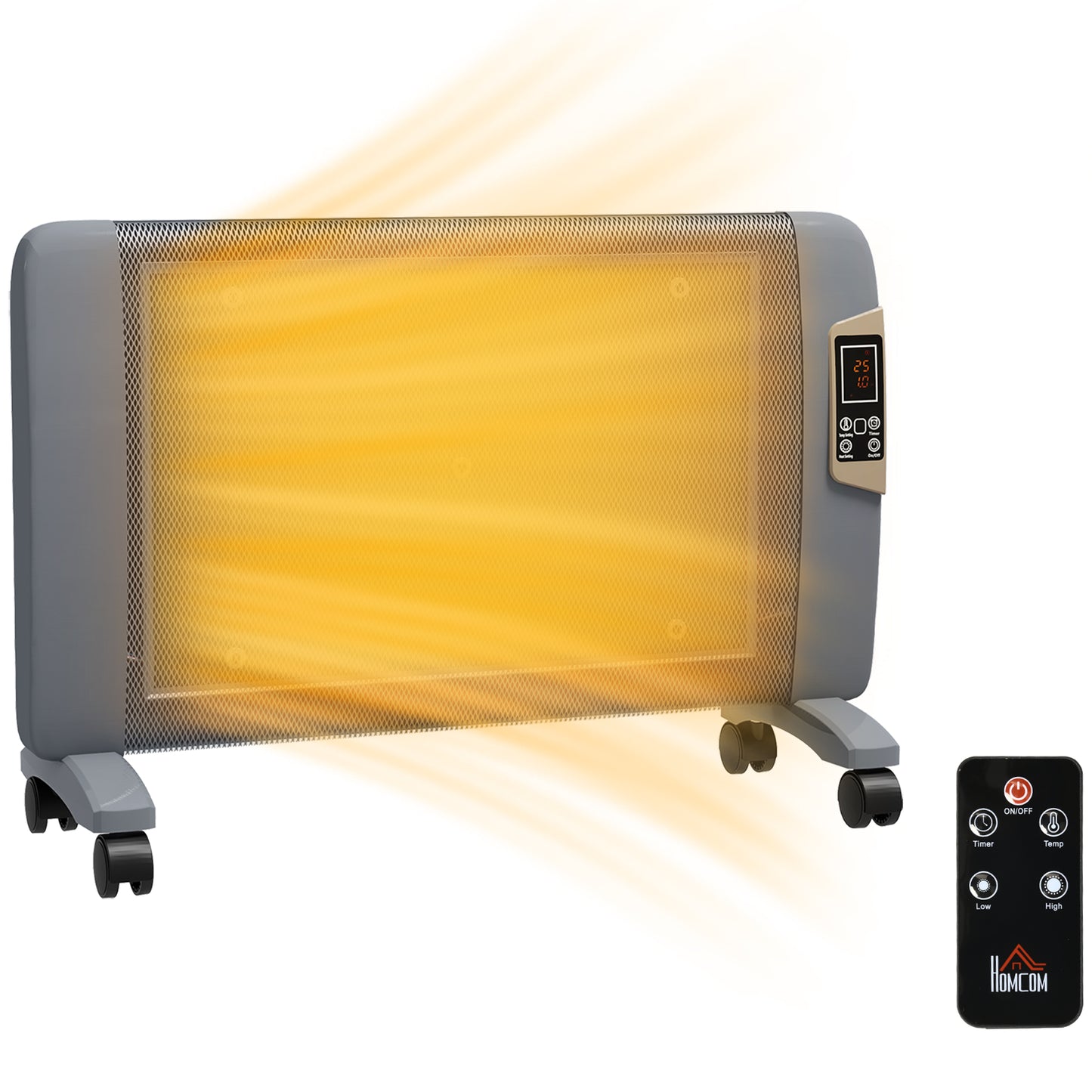 Mica Electric Space Heater, Portable Heater for Home with 2 Heat Settings, Living Room, Study, Garage