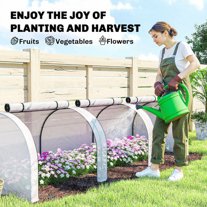 295 x 100 cm Low Tunnel Greenhouse - White