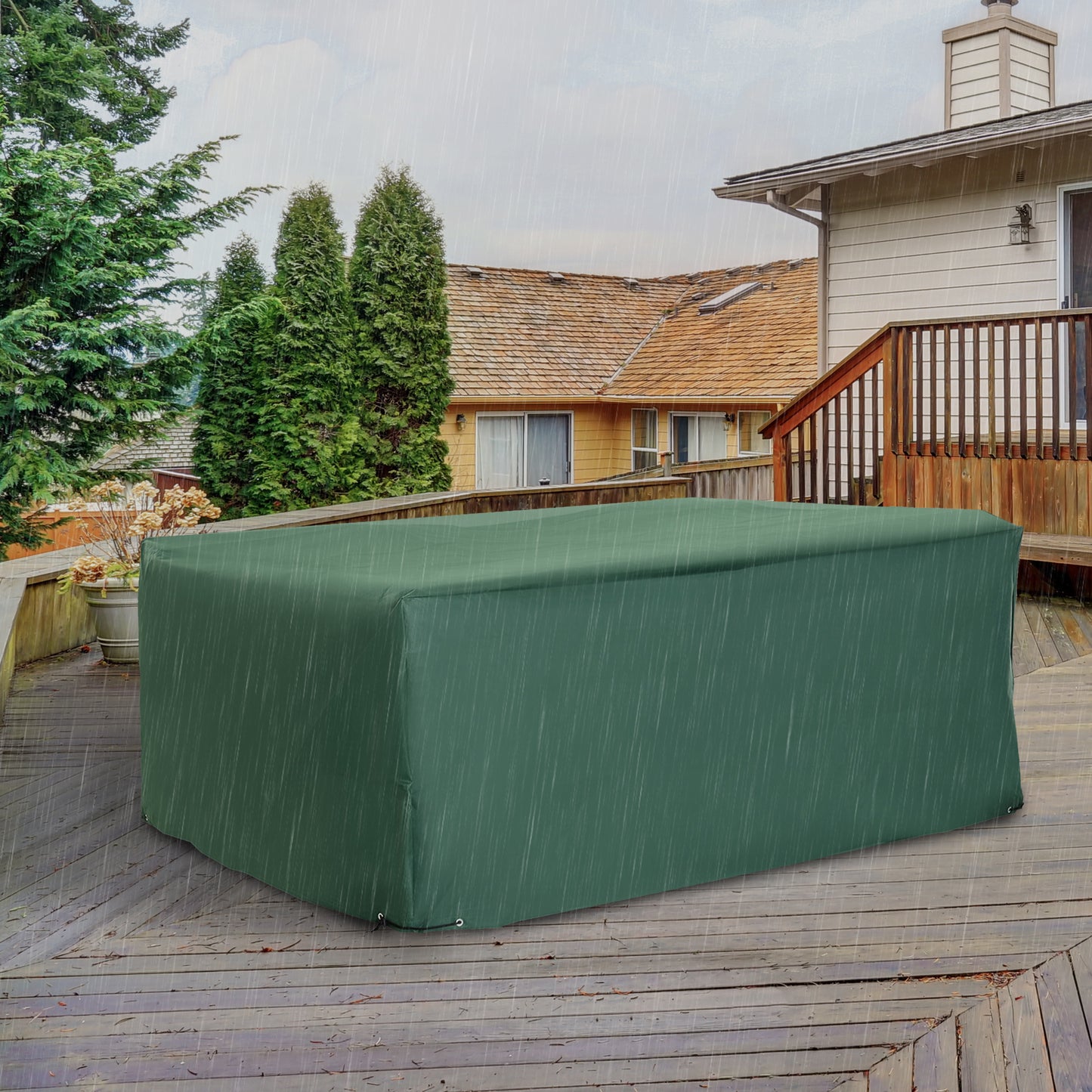Outdoor Garden Furniture Cover Waterproof, Anti-UV 600D Heavy Duty Oxford Fabric Patio Furniture Cover for Rectangular Sofa T