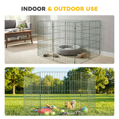 8 Panel Pet Playpen for Medium Dogs Indoor Outdoor 80 cm Height