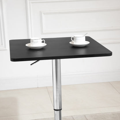 Modern Height Adjustable Counter Bar Table with 360° Swivel Tabletop and Electroplating Metal Base, Pub Desk for Living Room