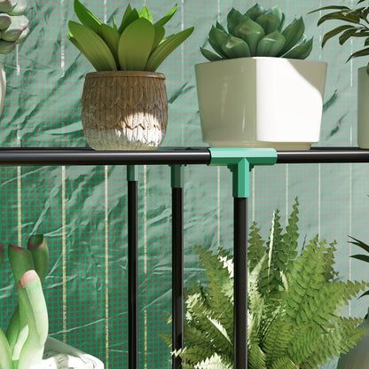 40 x 100cm Three Shelf Steel Frame Greenhouse - Green
