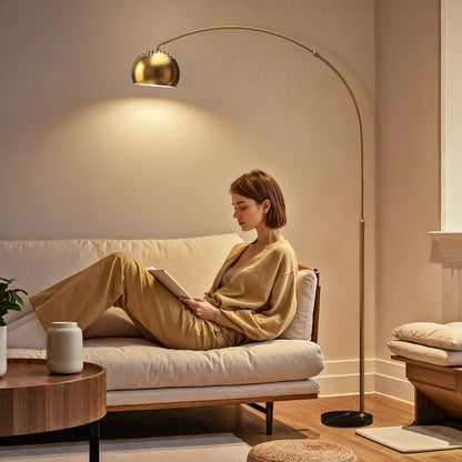167cm Arc Floor Lamp for Living Room, Modern Adjustable Standing Lamp with Foot Switch