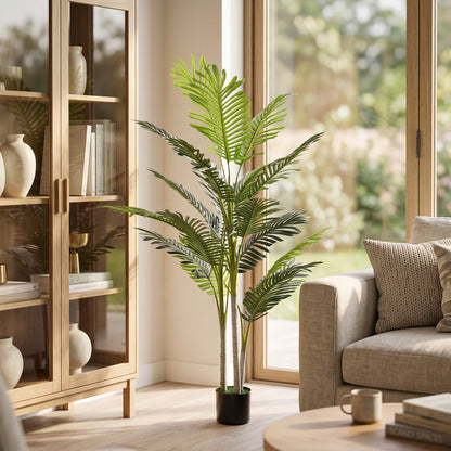 2 Ball Topiary Tree in Pot for Home Decor, Artificial Plant for Home Office, Living Room Decor, Dark Green