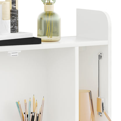 Wall Mounted Table, Drop Leaf Floating Laptop Desk with Space Saving Storage Compartments for Home Office and Study