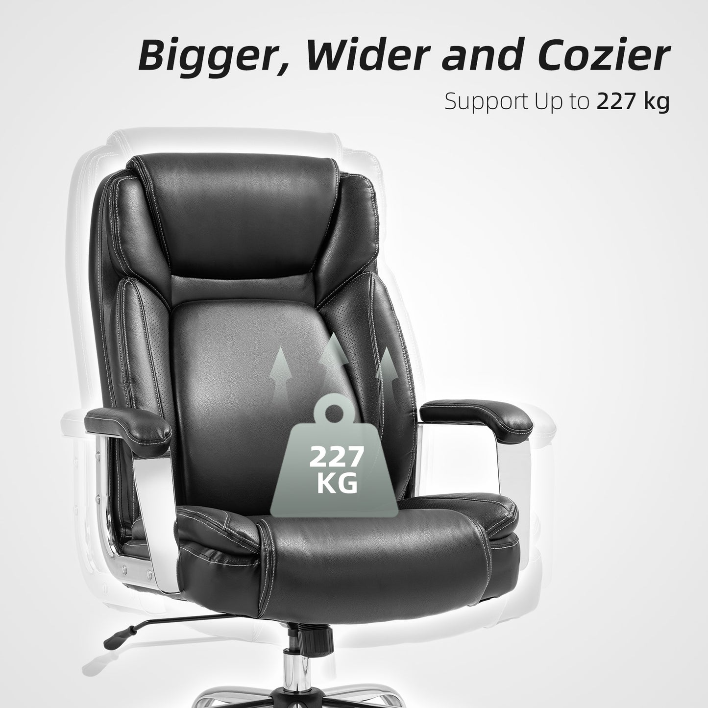 Ergonomic Office Chair, Heavy Duty Faux Leather Desk Chair with Tilt Function, Adjustable Height