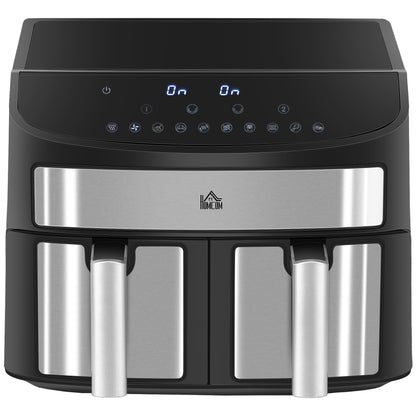 Dual Zone Air Fryer, 10-in-1 8L with Sync Cook & Sync Finish, 60-Minute Timer for Oil Free & Low Fat Cooking, 2400W