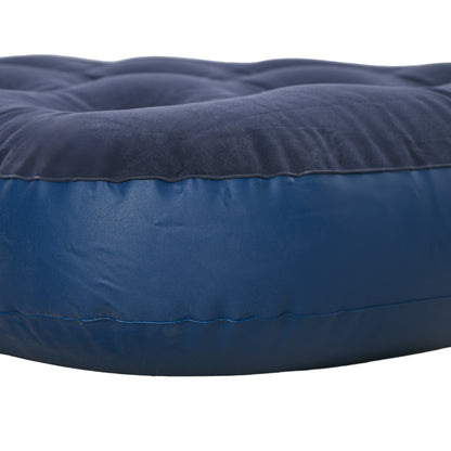 Single Air Bed with Hand Pump, Inflatable Mattress with Flocked Surface for Guest, Camping, Travel, 191 x 73 x 22cm, Blue