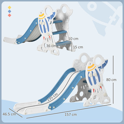 Space-Themed Baby Slide, Indoor Freestanding Kids Slide, for Ages 1.5-3 Years - Blue