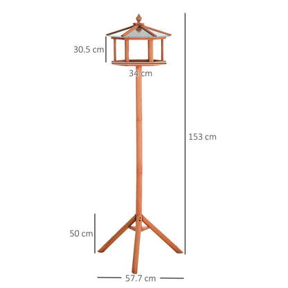 Wooden Bird Table for the garden Feeding Station, 153Hcm