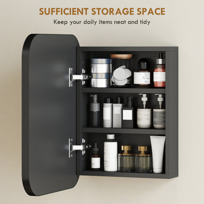 Bathroom Medicine Cabinet with Mirror, Bathroom Wall Cabinet with Adjustable Shelves, Soft Close Hinges, Black