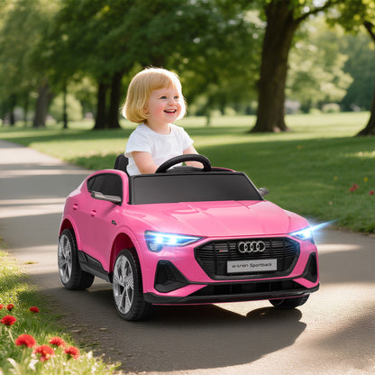 12V Kids Electric Ride on, Electric Car for Kids with Parental Remote, Music, Lights, Suspension Wheels, Pink