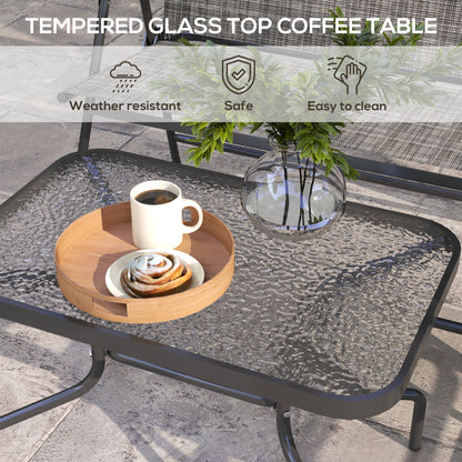 Four-Piece Metal Garden Sofa Set - Mixed Grey