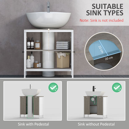 Modern Bathroom Sink Cabinet, Floor Standing Under Sink Cabinet, Freestanding Storage Cupboard with Adjustable Shelf