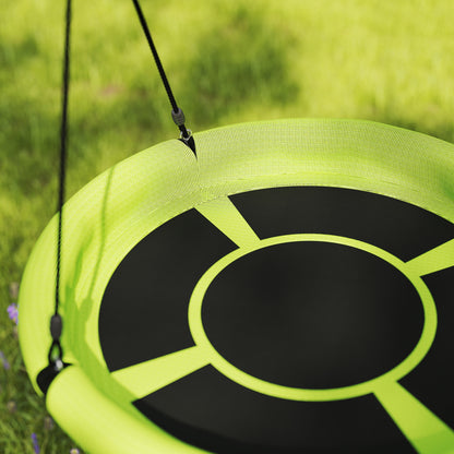 100cm Diameter Nest Seat for Kids with Height Adjustable Hanging Ropes for Outdoor, Playground, Garden, Green
