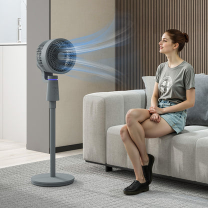 Pedestal Air Circulation Fan with Oscillating, Light Off, Grey
