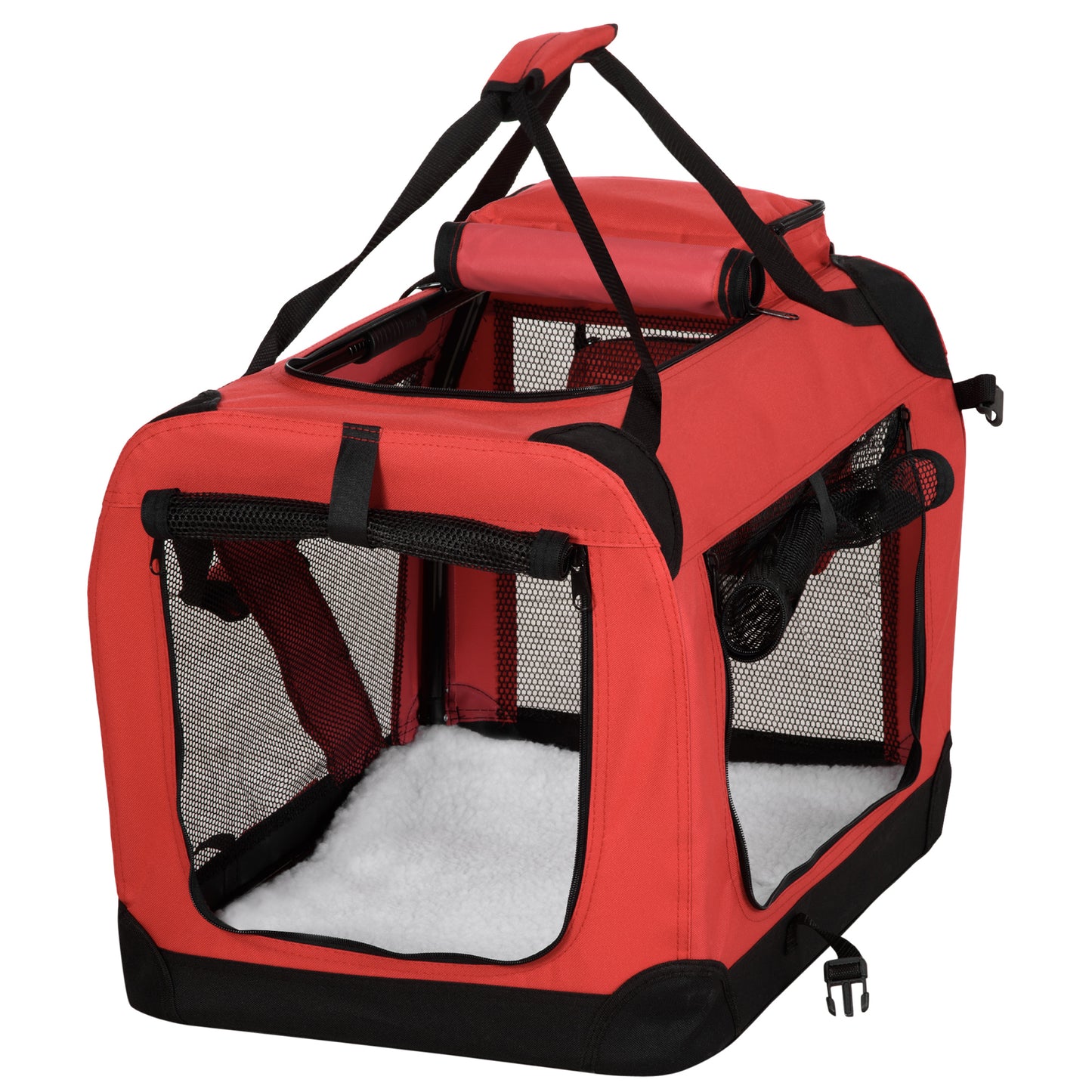 Foldable Pet Carrier for Small and Miniature Dogs, Portable Cat Carrier Soft Side Pet Travel Crate with Removable Mat
