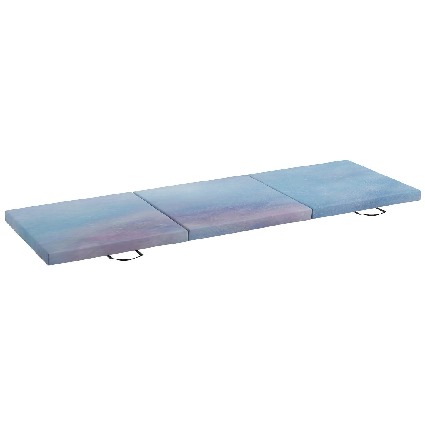 Gymnastics Mat, Tri-Fold Crash Exercise Pad, 6FT 2" Thick Foldable Workout Mat with Handles for Home Training, Blue