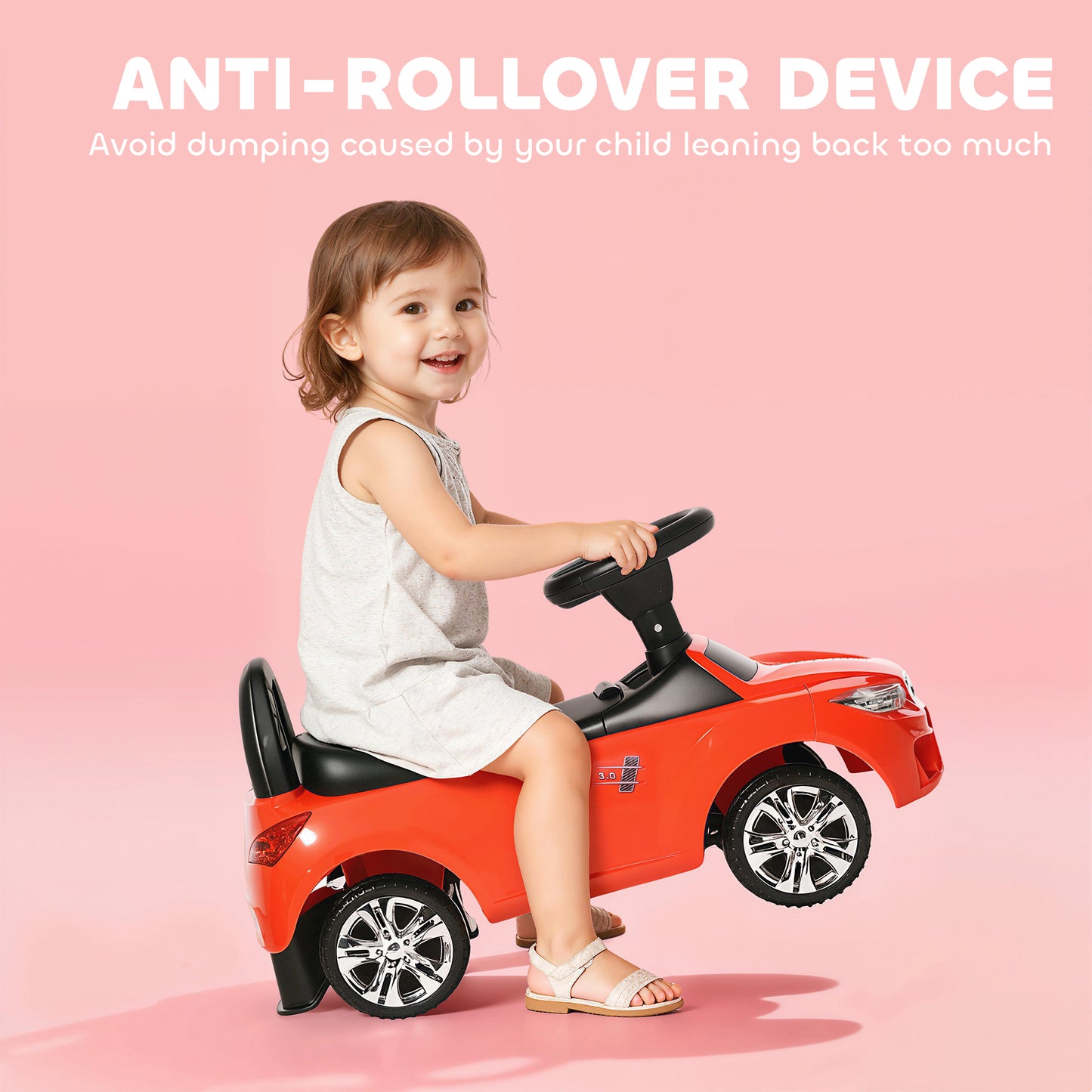 Ride on Car Baby Toddler Walker Foot to Floor Sliding Car Slider, Red