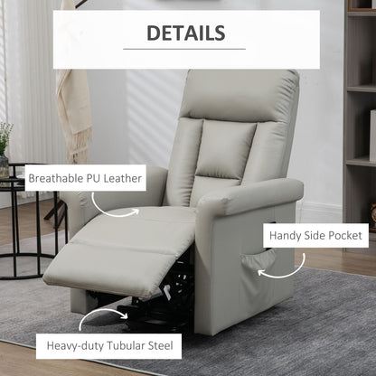 Power Lift Chair Armchair for the Elderly, PU Leather Recliner Chair with Extended Footrest, Remote Control and Side Pocket