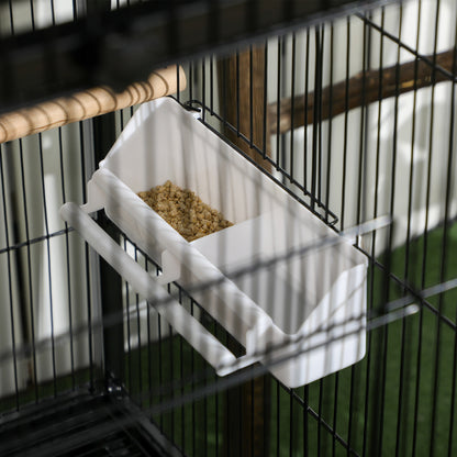 Bird Cage Budgie Cage 2 In 1 Large Aviary with Wheels Removable Trays for Finch Canaries Cockatiels Black