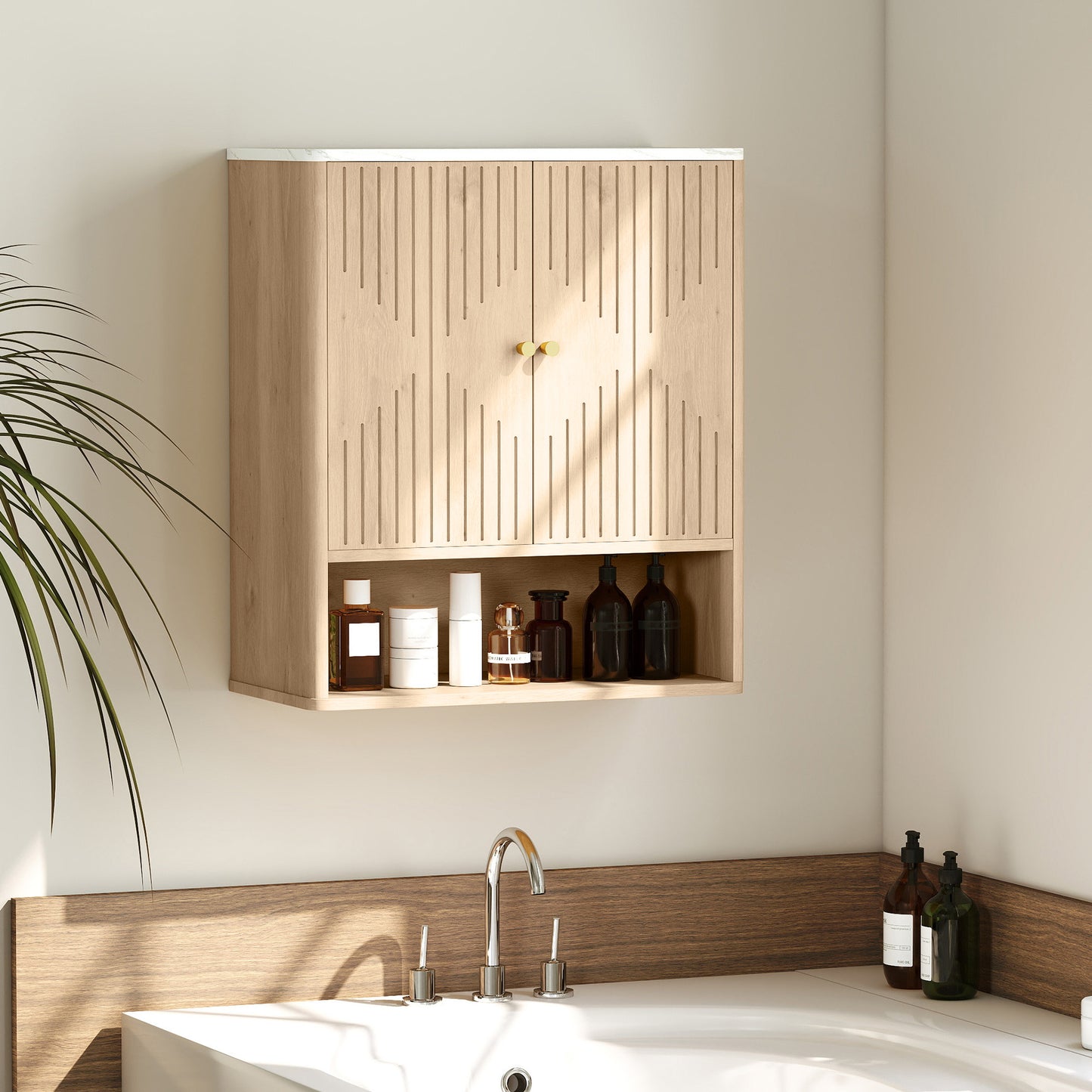 Bathroom Wall Cabinet with Adjustable Shelf - Oak