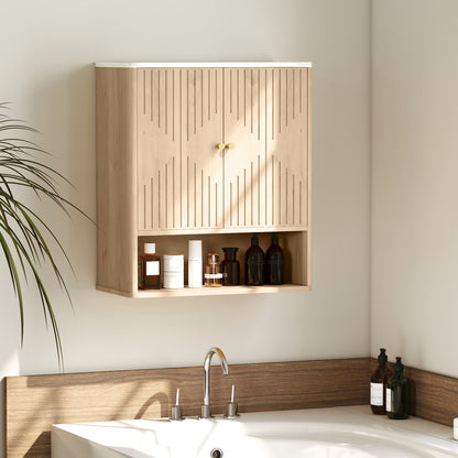 Bathroom Wall Cabinet with Adjustable Shelf - Oak