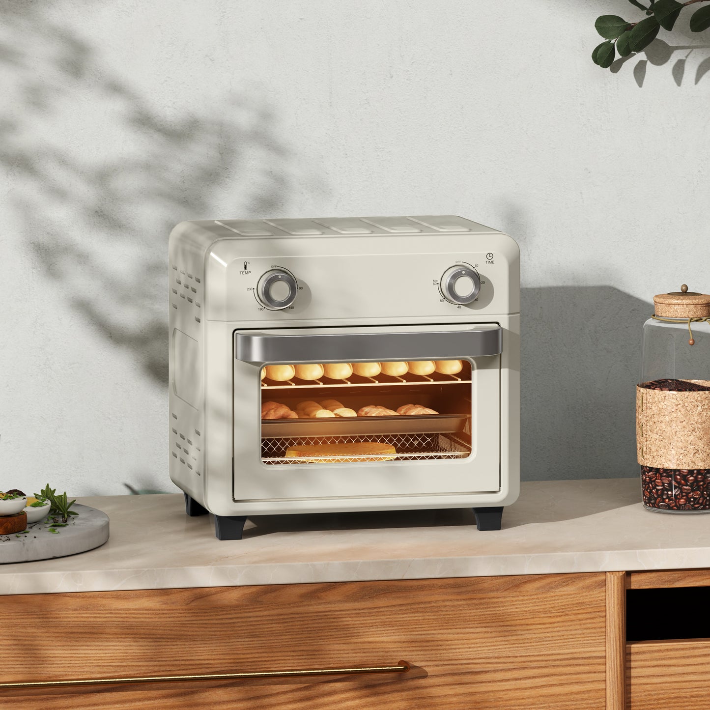 10L Air Fryer Oven, Mini Oven, Oil Free Cooking, Grill, Roast, Bake, with Adjustable Temperature, Timer, Dishwasher Safe