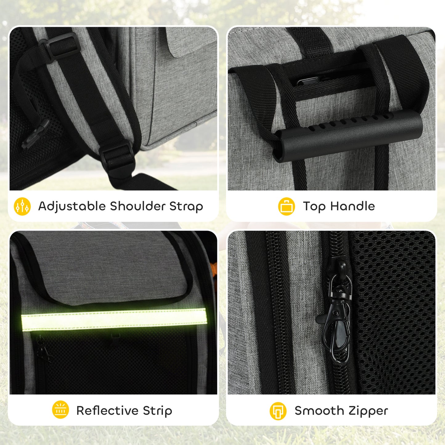 Dog Carrier Backpack Expandable, Breathable Pet Carrier Bag for Small Puppy Cat with Reflective Strip for Travel Hiking