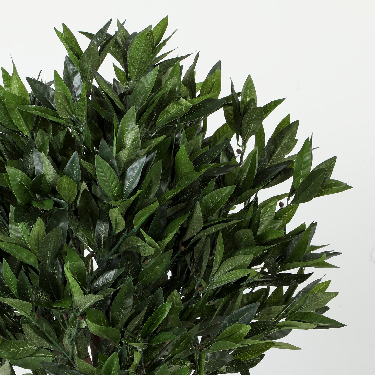 Realistic Lush Topiary Ball Tree, Artificial Bay Laurel Topiary Trees with Weighted Pot, Set of 2, Green