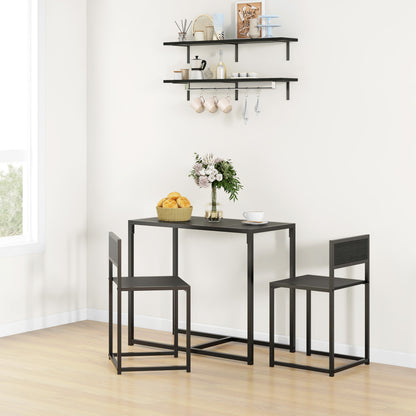 3 Piece Dining Table and Chairs Set, Dining Room Sets, Rectangular Space Saving Table and 2 Chairs for Compact Kitchens