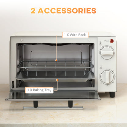 Mini Oven, 9L Countertop Electric Grill, Toaster Oven with Adjustable Temperature, Timer
