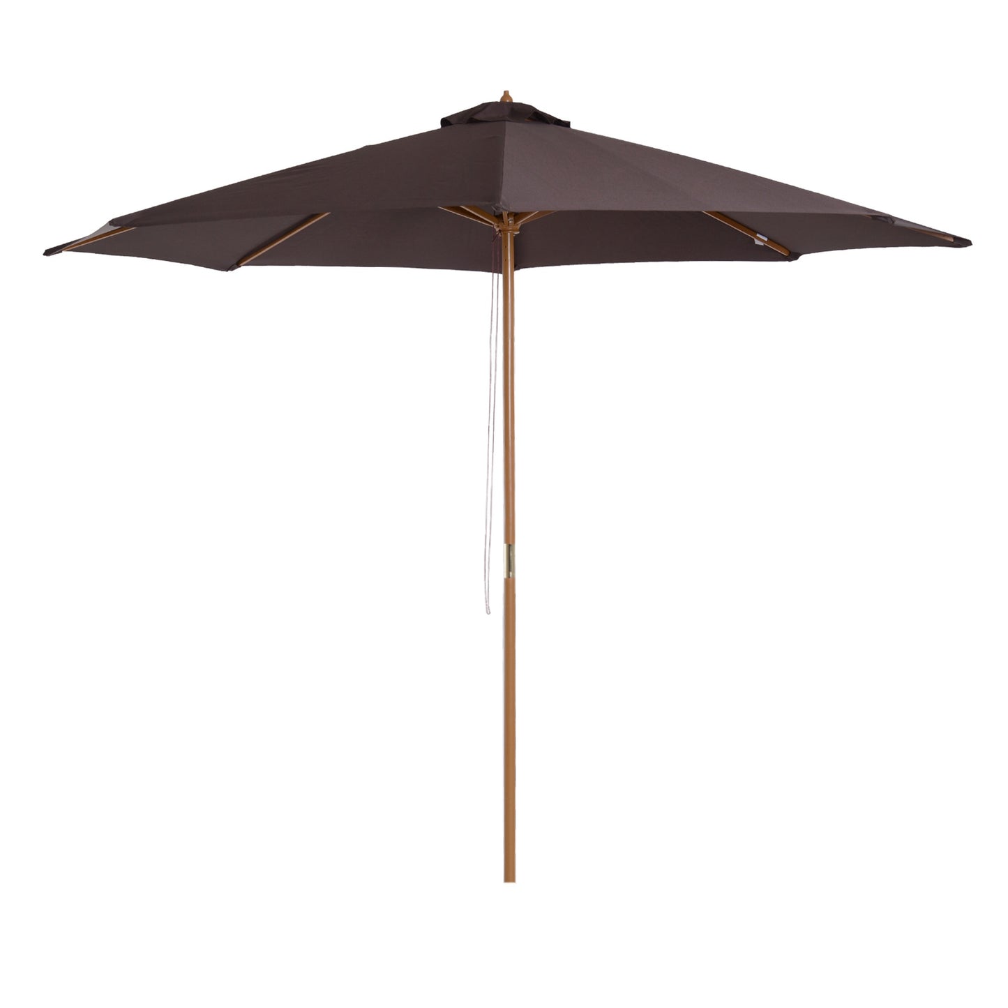 3(m) Garden Parasol, Pulley Operated Patio Umbrella, Wooden Parasol, Table Market Umbrella
