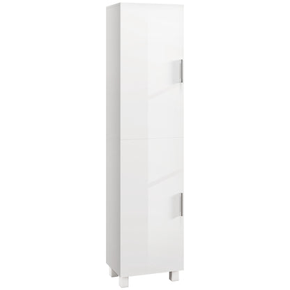 Tall Bathroom Cabinet, Freestanding Bathroom Cabinet with Adjustable Shelves and Double Doors