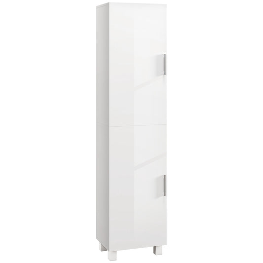 Tall Bathroom Cabinet, Freestanding Bathroom Cabinet with Adjustable Shelves and Double Doors