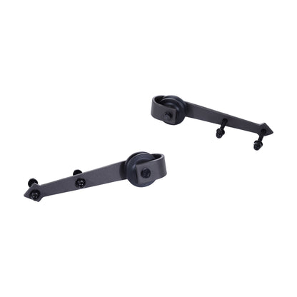 6.6FT/200cm Black Sliding Door Kit for Single Barn Door, Antique Sliding Barn Door Hardware Kit with J Shape Hanger