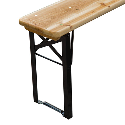 Portable Folding Camping Picnic Table and Bench Set Garden BBQ Chairs Stools Trestle Wooden Wood (120cm(L) x 25cm(W) x 46cm(H