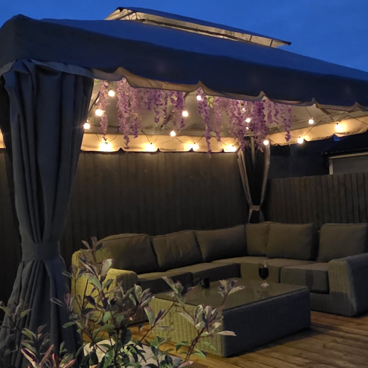 3 x 4m Aluminium Garden Gazebo, Marquee Canopy Shelter Pavilion Party Tent with Nets and Curtains for Garden and Deck, Grey