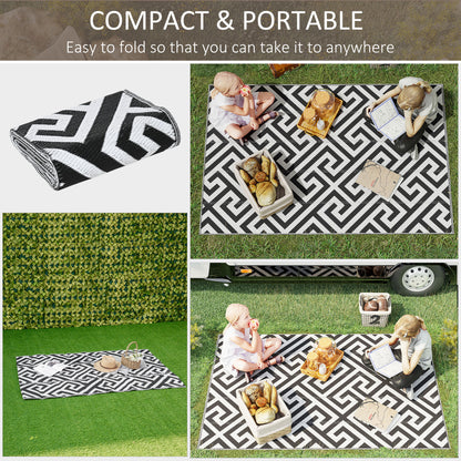 Outdoor Rug Reversible Mat Plastic Straw Rug Portable RV Camping Mat for Garden Deck Picnic Indoor, 121 x 182 cm (4 x 6 ft)