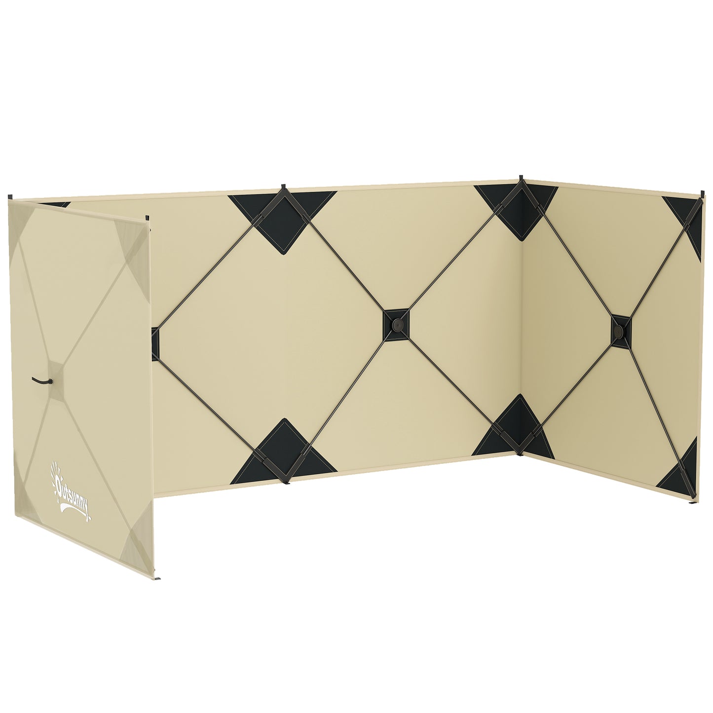 Camping Windbreak Pop Up Windbreaker Blocker with Ropes Pegs for Beach Caravan Outdoor 480 x 120 cm