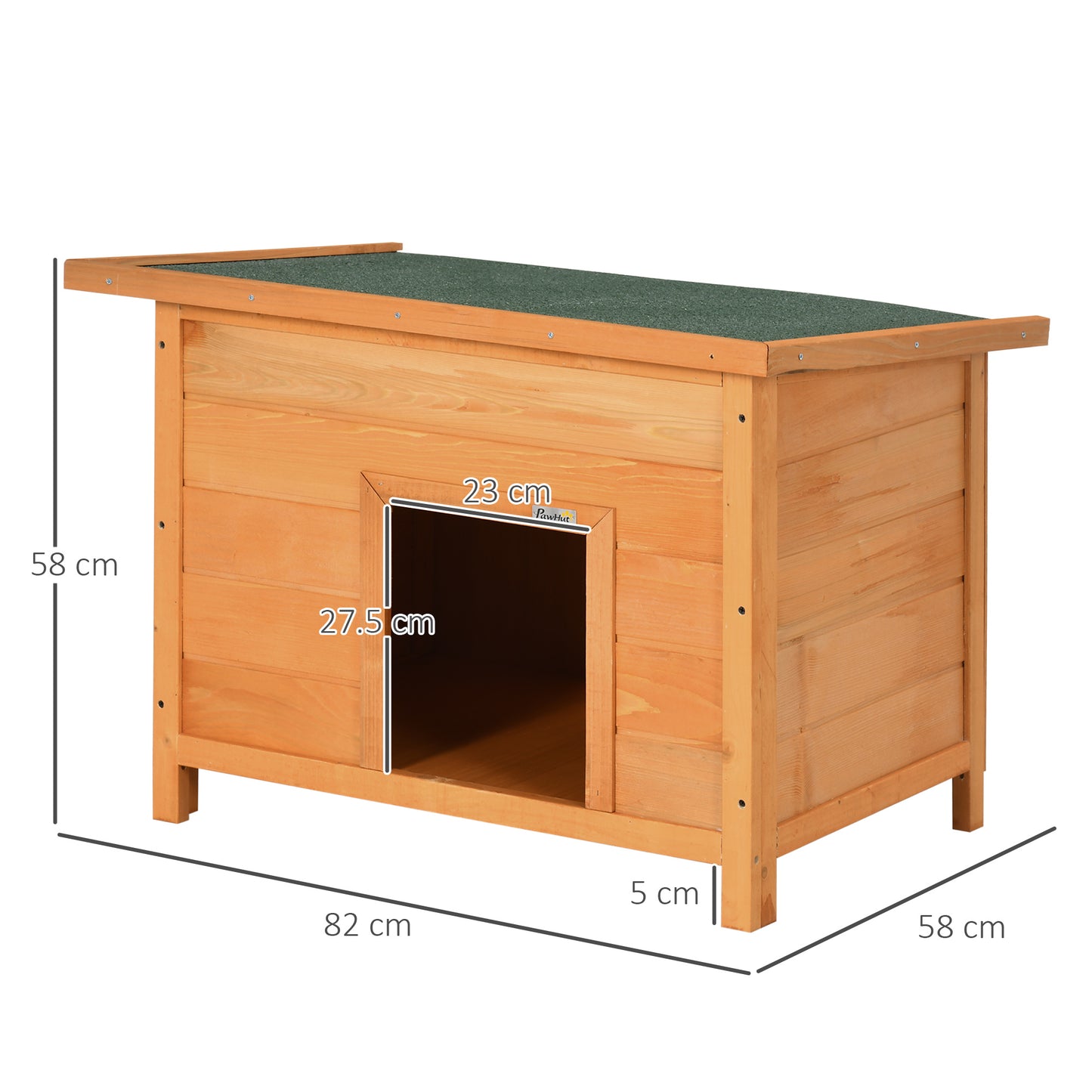 Wooden Dog Kennel Elevated Dog Pet House w/ Open Top 82W x 58D x 58H cm