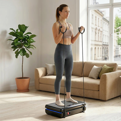 Vibration Plate Exercise Machine with 120 Speed Levels, 5 Programs, Quiet Vibrating Plate with Resistance Bands