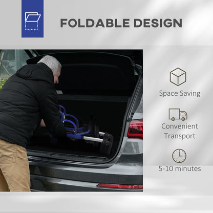 2 in 1 Wheelchair Transport Chair & Folding Rollator Walker with Seat, Backrest, Footrest, Lightweight Walking Frame